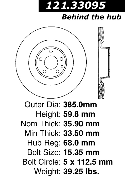 121.33095 Standard Brake Rotor 805890674122