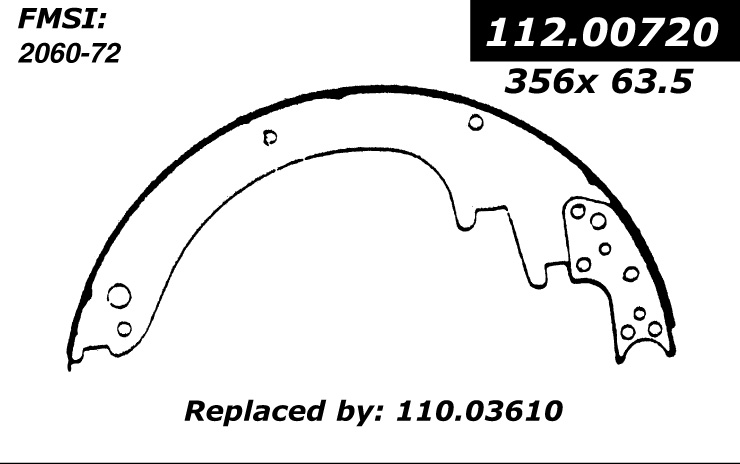 112.00720 Riveted Brake Shoes 111.03610 805890221234