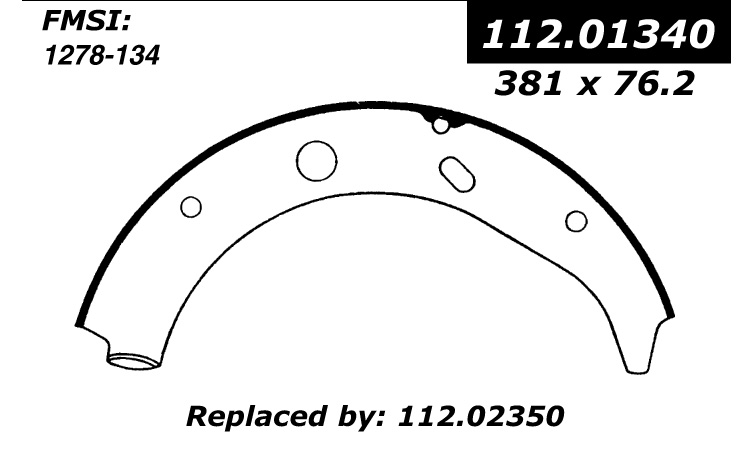 112.01340 Riveted Brake Shoes 112.02350 805890223504