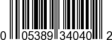 UPC-A <b>005389340407 / 0 05389 34040 7