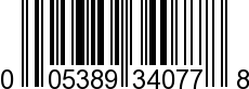 UPC-A <b>005389340777 / 0 05389 34077 7