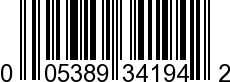 UPC-A <b>005389341943 / 0 05389 34194 3