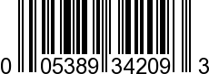 UPC-A <b>005389342099 / 0 05389 34209 9