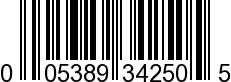 UPC-A <b>005389342507 / 0 05389 34250 7