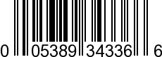 UPC-A <b>005389343360 / 0 05389 34336 0