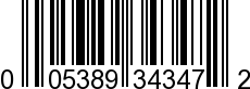 UPC-A <b>005389343474 / 0 05389 34347 4