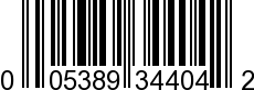 UPC-A <b>005389344047 / 0 05389 34404 7