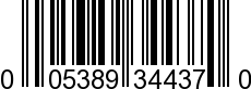 UPC-A <b>005389344377 / 0 05389 34437 7