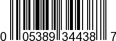 UPC-A <b>005389344380 / 0 05389 34438 0