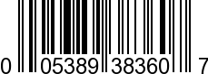 UPC-A <b>005389383605 / 0 05389 38360 5