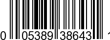 UPC-A <b>005389386438 / 0 05389 38643 8