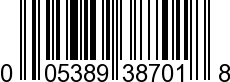 UPC-A <b>005389387016 / 0 05389 38701 6