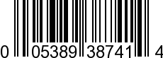 UPC-A <b>005389387416 / 0 05389 38741 6