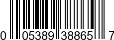 UPC-A <b>005389388650 / 0 05389 38865 0