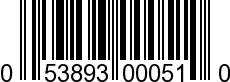 UPC-A <b>053893000510 / 0 53893 00051 0