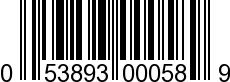 UPC-A <b>053893000589 / 0 53893 00058 9