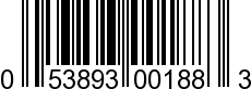 UPC-A <b>053893001883 / 0 53893 00188 3