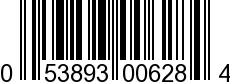 UPC-A <b>053893006284 / 0 53893 00628 4