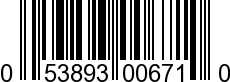 UPC-A <b>053893006710 / 0 53893 00671 0