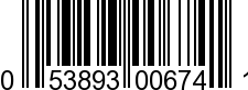 UPC-A <b>053893006741 / 0 53893 00674 1