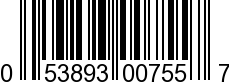 UPC-A <b>053893007557 / 0 53893 00755 7