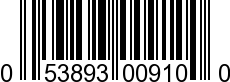 UPC-A <b>053893009100 / 0 53893 00910 0