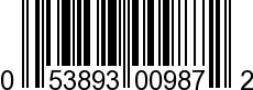 UPC-A <b>053893009872 / 0 53893 00987 2