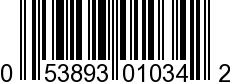 UPC-A <b>053893010342 / 0 53893 01034 2