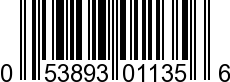 UPC-A <b>053893011356 / 0 53893 01135 6