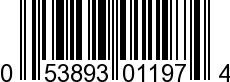 UPC-A <b>053893011974 / 0 53893 01197 4