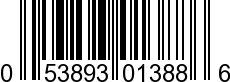 UPC-A <b>053893013886 / 0 53893 01388 6