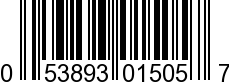 UPC-A <b>053893015057 / 0 53893 01505 7