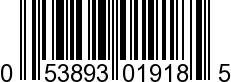 UPC-A <b>053893019185 / 0 53893 01918 5