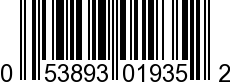 UPC-A <b>053893019352 / 0 53893 01935 2