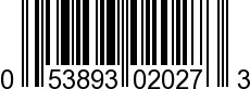 UPC-A <b>053893020273 / 0 53893 02027 3