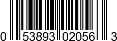 UPC-A <b>053893020563 / 0 53893 02056 3