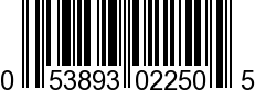 UPC-A <b>053893022505 / 0 53893 02250 5