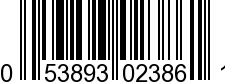 UPC-A <b>053893023861 / 0 53893 02386 1