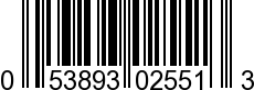 UPC-A <b>053893025513 / 0 53893 02551 3