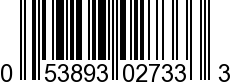 UPC-A <b>053893027333 / 0 53893 02733 3