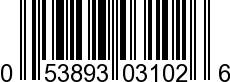 UPC-A <b>053893031026 / 0 53893 03102 6