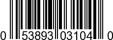 UPC-A <b>053893031040 / 0 53893 03104 0