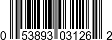 UPC-A <b>053893031262 / 0 53893 03126 2