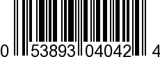 UPC-A <b>053893040424 / 0 53893 04042 4