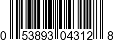 UPC-A <b>053893043128 / 0 53893 04312 8