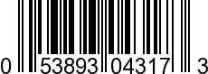 UPC-A <b>053893043173 / 0 53893 04317 3