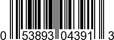 UPC-A <b>053893043913 / 0 53893 04391 3