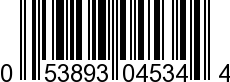 UPC-A <b>053893045344 / 0 53893 04534 4