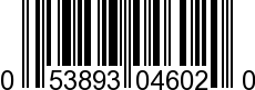 UPC-A <b>053893046020 / 0 53893 04602 0