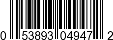 UPC-A <b>053893049472 / 0 53893 04947 2